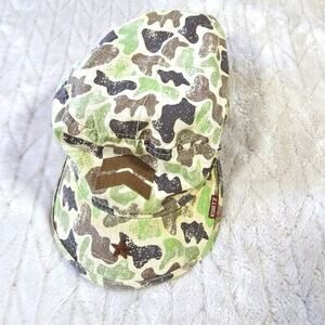 Vintage A. Kurtz Light Camo Military Hat Embroidered Cap Zipper Pocket Canvas